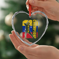 Venezuela 2026 Champions Heart Crystal Glass Ornament Baseball Vinotinto Pride Gift