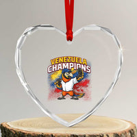 Venezuela Baseball Champions Heart Crystal Glass Ornament Troupial Bird Patriotic Pride