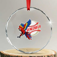 Venezuela Baseball Flying Scarlet Macaw and Ball Crystal Glass Ornament Ara Macao Guacamaya Venezuelan Pride