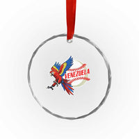 Venezuela Baseball Flying Scarlet Macaw and Ball Crystal Glass Ornament Ara Macao Guacamaya Venezuelan Pride