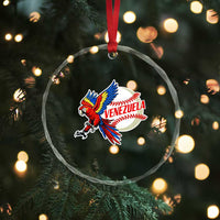Venezuela Baseball Flying Scarlet Macaw and Ball Crystal Glass Ornament Ara Macao Guacamaya Venezuelan Pride