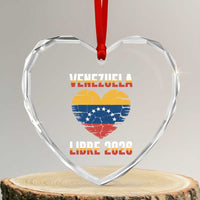 Venezuela Libre 2026 Heart Crystal Glass Ornament Venezuelan Flag Heart Freedom and National Pride - Wonder Print Shop