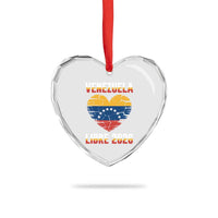 Venezuela Libre 2026 Heart Crystal Glass Ornament Venezuelan Flag Heart Freedom and National Pride - Wonder Print Shop