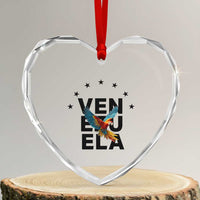 Venezuela Pride Flying Macaw Heart Crystal Glass Ornament Ara Macao Guacamaya Venezuelan Pride Tropical Bird
