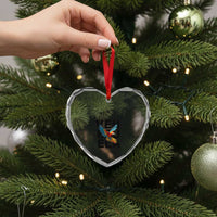 Venezuela Pride Flying Macaw Heart Crystal Glass Ornament Ara Macao Guacamaya Venezuelan Pride Tropical Bird