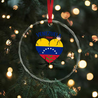 Venezuela Strong Healing Support Crystal Glass Ornament Hope Grows Through Cracks Venezuelan Flag Heart