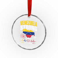 Venezuela Strong Support and Solidarity Crystal Glass Ornament Patriotic Venezuelan Flag Country Map