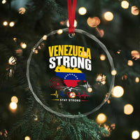 Venezuela Strong Support and Solidarity Crystal Glass Ornament Patriotic Venezuelan Flag Country Map
