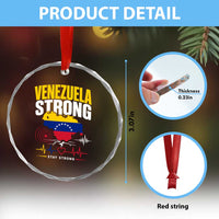 Venezuela Strong Support and Solidarity Crystal Glass Ornament Patriotic Venezuelan Flag Country Map