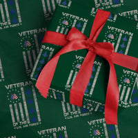Veteran Of The US Air Force Wrapping Paper Roll Vintage Camo USA Flag Veterans - Wonder Print Shop