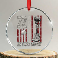 Veteran Suicide Awareness Crystal Glass Ornament 22 A Day Is 22 Too Many TS02