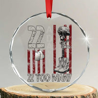 Veteran Suicide Awareness Crystal Glass Ornament 22 A Day Is 22 Too Many - Wonder Print Shop