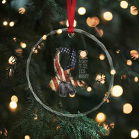Veteran Suicide Awareness Crystal Glass Ornament 22 A Day Is 22 Too Many American Flag Ribbon TS02