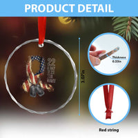 Veteran Suicide Awareness Crystal Glass Ornament 22 A Day Is 22 Too Many American Flag Ribbon TS02