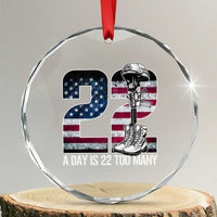 Veteran Suicide Awareness Crystal Glass Ornament 22 A Day is 22 Too Many Veteran Lives Matter TS02