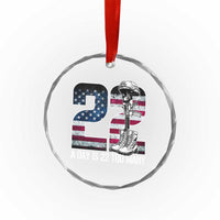 Veteran Suicide Awareness Crystal Glass Ornament 22 A Day is 22 Too Many Veteran Lives Matter - Wonder Print Shop