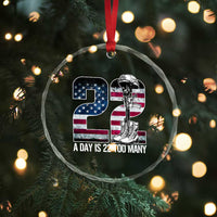 Veteran Suicide Awareness Crystal Glass Ornament 22 A Day is 22 Too Many Veteran Lives Matter TS02