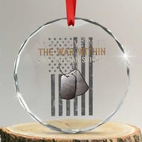 Veteran Suicide Awareness Crystal Glass Ornament Do Not Give In To The War Within Patriotic US Flag - Wonder Print Shop