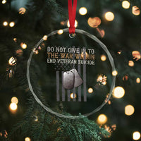 Veteran Suicide Awareness Crystal Glass Ornament Do Not Give In To The War Within Patriotic US Flag TS02