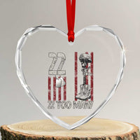 Veteran Suicide Awareness Heart Crystal Glass Ornament 22 A Day Is 22 Too Many - Wonder Print Shop