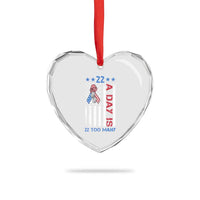 Veteran Suicide Awareness Heart Crystal Glass Ornament 22 A Day Is 22 Too Many American Flag - Wonder Print Shop