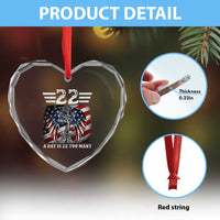 Veteran Suicide Awareness Heart Crystal Glass Ornament 22 A Day Is 22 Too Many Vintage American Flag - Wonder Print Shop