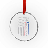 Veteran US Air Force Crystal Glass Ornament Vintage USA Flag Veterans - Wonder Print Shop