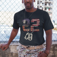 Veteran PTSD T Shirt 22 Every Day American Flag Dog Tags Suicide Awareness - Wonder Print Shop