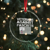 Veterans Against Fascists Crystal Glass Ornament Patriotic Soldier Vintage American Flag Dog Tag TS11