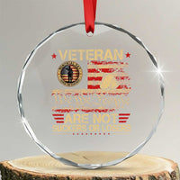 Veterans Are Not Suckers Or Losers Crystal Glass Ornament Vintage Old 1776 Vintage Flag We The People Veteran Patriotic