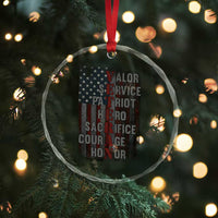 Veterans Valor Service Patriot Hero Sacrifice Courage Honor Crystal Glass Ornament American Flag - Wonder Print Shop