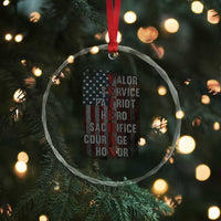 Veterans Valor Service Patriot Hero Sacrifice Courage Honor Crystal Glass Ornament American Flag TS11