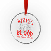 Viking Blood Runs Through My Veins Crystal Glass Ornament Compass Vegvisir Nordic Rune Celtic