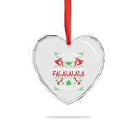 Viking Christmas Heart Crystal Glass Ornament Deck The Halls With Mead And Axes Falalala Valhalla La - Wonder Print Shop
