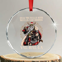 Viking Xmas Crystal Glass Ornament Deck The Halls With Skulls And Bodies Valhalla TS11