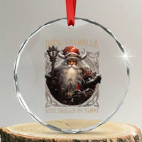 Viking Xmas Crystal Glass Ornament Deck Valhalla With Skulls Of Glory Santa Yule TS11