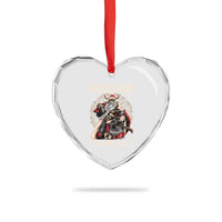 Viking Xmas Heart Crystal Glass Ornament Deck The Halls With Skulls And Bodies Valhalla - Wonder Print Shop