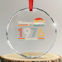 Vintage 1976 Limited Edition Crystal Glass Ornament Retro Sunset 50th Birthday Graphic