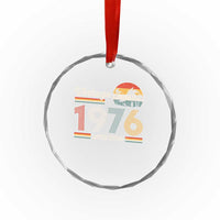 Vintage 1976 Limited Edition Crystal Glass Ornament Retro Sunset 50th Birthday Graphic