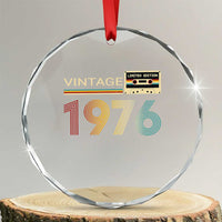 Vintage 1976 Retro Cassette Tape Graphic Crystal Glass Ornament Awesome Since 1976 Birthday Gift