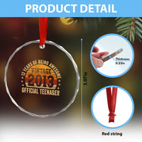 Vintage 2013 Official Teenager Crystal Glass Ornament 13 Year Old 13th Birthday