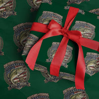 Vintage 250 Years Of Fishing Wrapping Paper Roll American Flag Fisherman