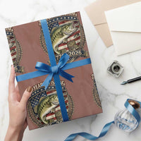Vintage 250 Years Of Fishing Wrapping Paper Roll American Flag Fisherman