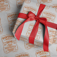 Vintage 50 Birthday Wrapping Paper Roll 50yr 1976 50th Birthday