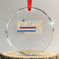 Vintage 76 All Original Parts Crystal Glass Ornament Retro Stripe Patriotic 50th Birthday
