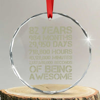 Vintage 82nd Milestone Birthday Crystal Glass Ornament 82 Years Of Being Awesome