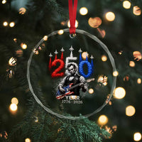 Vintage Abraham Lincoln Abe Lincoln Playing Guitar 250 Years Crystal Glass Ornament 1776 2026 Humor Patriotic
