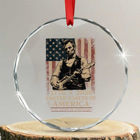 Vintage Abraham Lincoln Abe Lincoln Playing Guitar 250 Years Crystal Glass Ornament 1776 2026 Humor Patriotic USA Flag