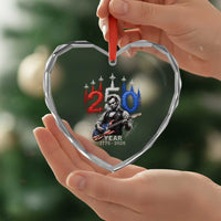 Vintage Abraham Lincoln Abe Lincoln Playing Guitar 250 Years Heart Crystal Glass Ornament 1776 2026 Humor Patriotic