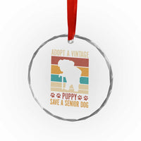 Vintage Adopt a Senior Dog Crystal Glass Ornament Rescue Animal Adoption Old Dog Shelter Pet TS10